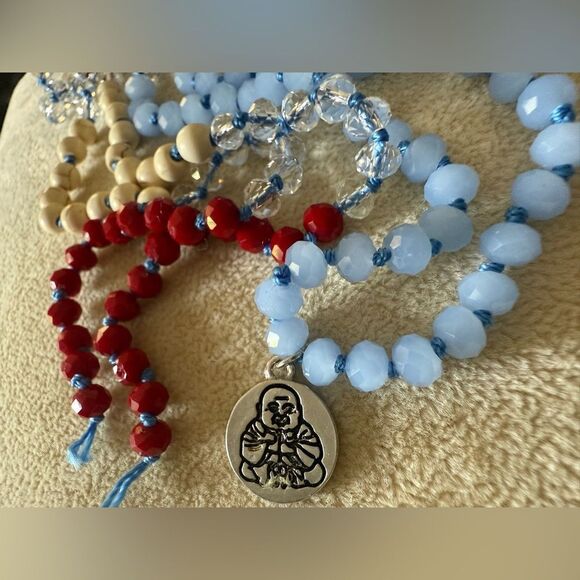Colorful Beaded Necklace with Buddha Charm – 44” Long (New) - Picture 12 of 17
